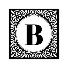 Monogram initial dekorativ självfärgande stämpel