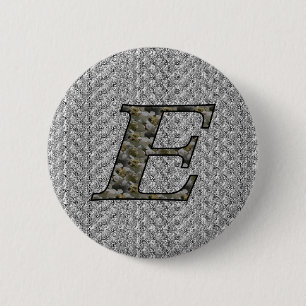Monogram initial E Hortensia Blommor Knapp
