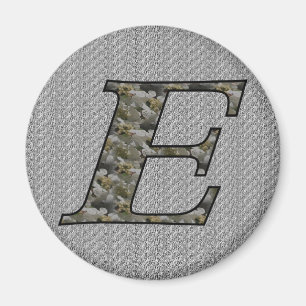 Monogram initial E Hydrangea blommor Magnet