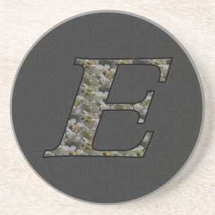 Monogram initial E Hydrangea blommor Underlägg