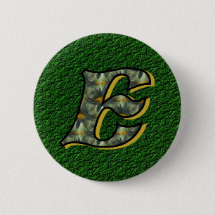 Monogram initial E Tusenskönor Blommig konst Knapp