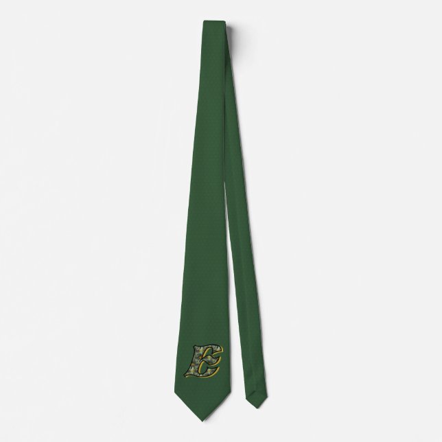 Monogram initial E tusenskönor konst grön  Slips (Framsida)