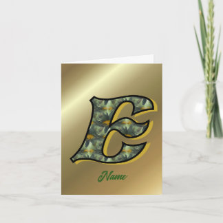 Monogram initial E tusenskönor Personlig konst Anteckningskort