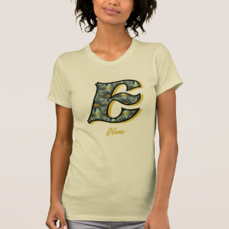 Monogram initial E tusenskönsblomma konst personli T Shirt