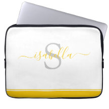 Monogram Initial Elegant Skrift Gul