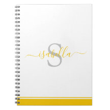 Monogram initial elegant skript gul