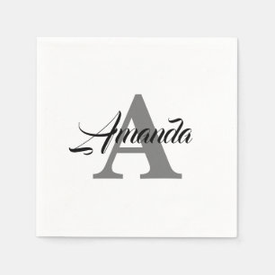 Monogram initial enkel elegant anpassat namn Cool Pappersservett