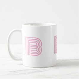 Monogram Initial Enkel Minimalistisk Modern Rosa Kaffemugg