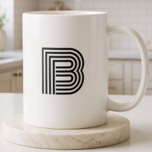Monogram Initial Enkel Minimalistisk Modern Svart