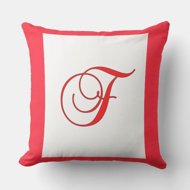 Monogram initial F fyrkantig plysch trädgårds- och Kudde (Framsida)