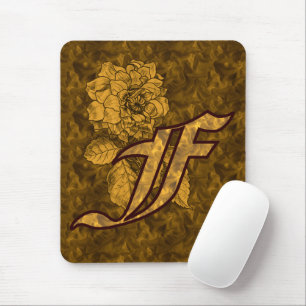 Monogram initial F guld peony Musmatta