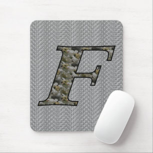 Monogram initial F Hortensia Blommig Musmatta