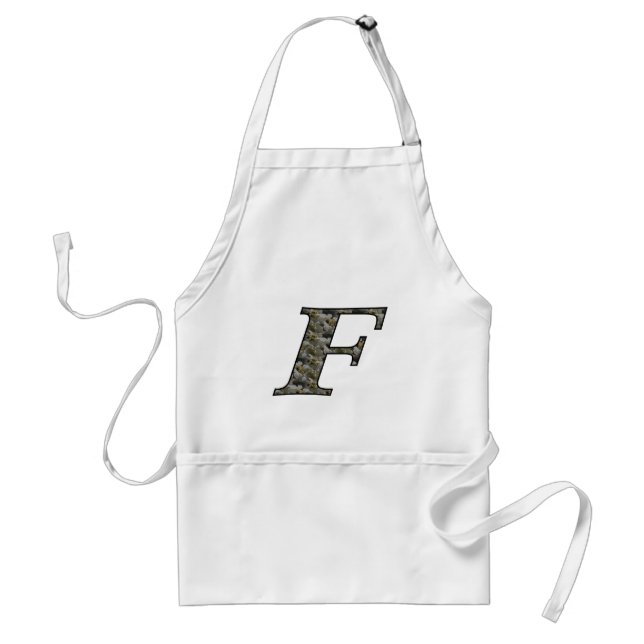 Monogram initial F Hortensia blommor Förkläde (Framsidan)