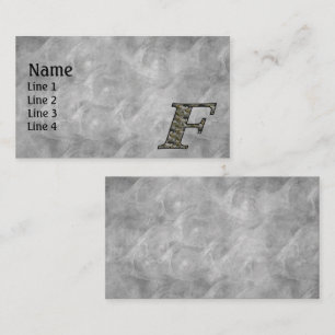 Monogram initial F Hortensia blommor Visitkort
