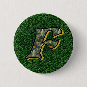 Monogram initial F tusenskönor blomsterkonst Knapp