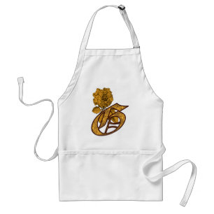 Monogram initial G Elegant guld peony blomma Förkläde