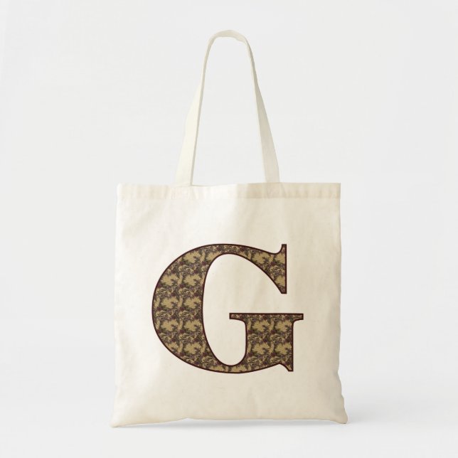 Monogram initial G Elegant Vintage Blommig Tygkasse (Framsidan)
