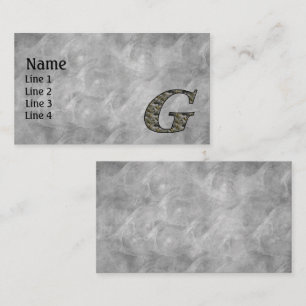 Monogram initial G Hortensia Blommor Visitkort