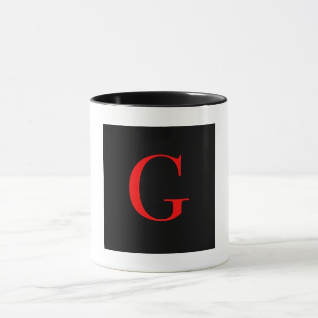 Monogram initial G svart-vit kombination  Mugg (Center)