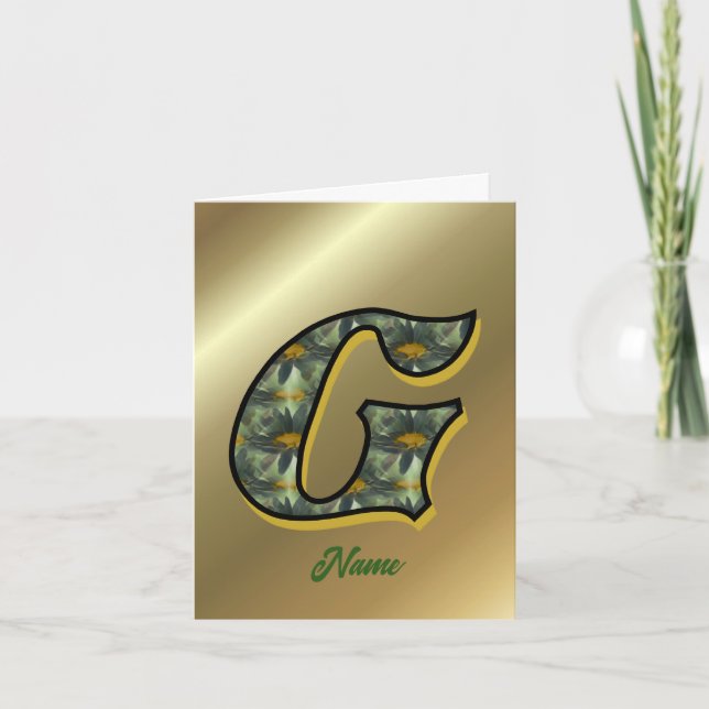 Monogram initial G Tusenskönor Konst Personlig Anteckningskort (Framsida)