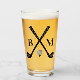 Monogram Initial Golfklubb Elegant Mall Beer Glaskopp
