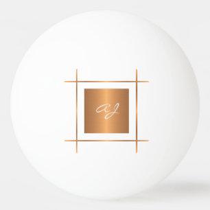 Monogram initial guld typografi skript stilfull pingisboll