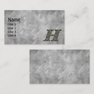 Monogram initial H Hortensia blommor Visitkort