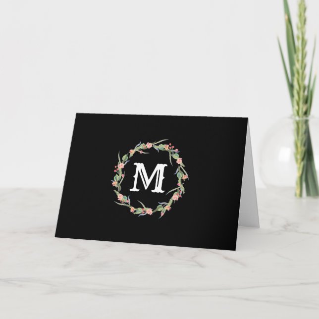 Monogram Initial i Notecard för andningsskydd i Ro Anteckningskort (Framsida)