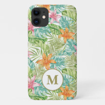 Monogram initial iPhone-Personlig Tropical Fodral