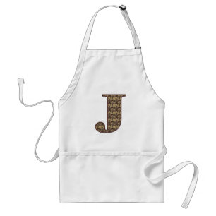 Monogram initial J elegant vintage blommig Förkläde