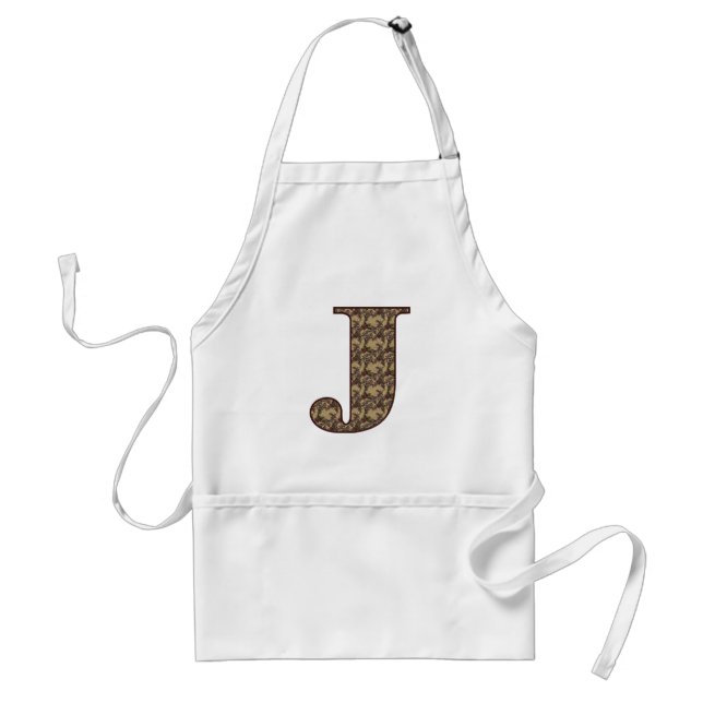 Monogram initial J elegant vintage blommig Förkläde (Framsidan)