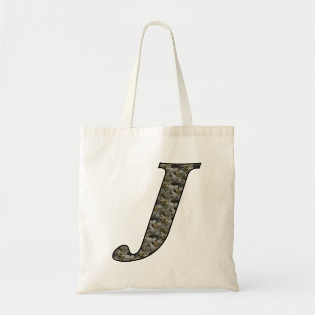 Monogram initial J hortensiablommor Tygkasse (Framsidan)