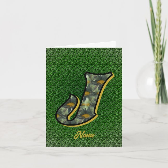 Monogram initial J Tusenskönor Konst Personlig Anteckningskort (Framsida)