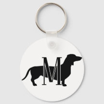 Monogram initial Jag älskar Dachshunds Silhuett