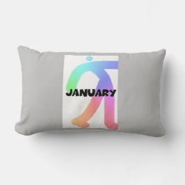 MONOGRAM INITIAL JANUARI MÅNAD LUMBARKUDDE