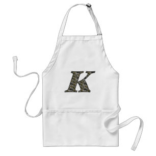 Monogram initial K Hortensia blommor Förkläde