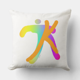 Monogram initial K Rainbow Kudde