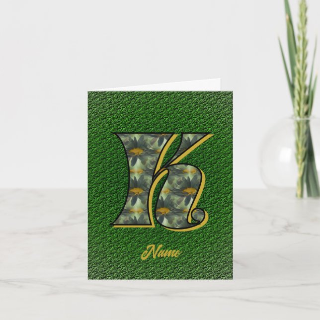 Monogram initial K Tusenskönor Konst Personlig Anteckningskort (Framsida)