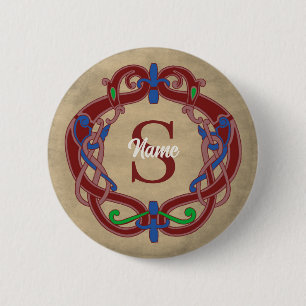 Monogram initial keltisk design personlig knapp