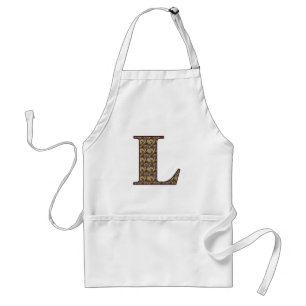 Monogram initial L elegant vintage blommig Förkläde