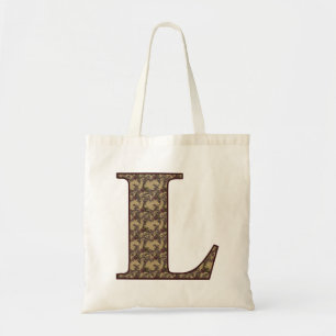 Monogram initial L Elegant Vintage Blommig Tygkasse