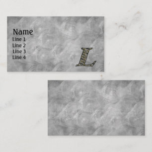 Monogram initial L hortensiablommor Visitkort
