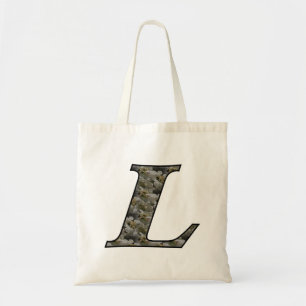 Monogram initial L Hydrangea blommor Tygkasse