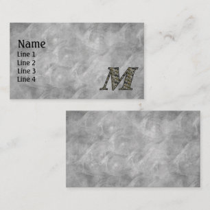 Monogram initial M Hortensia blommor Visitkort