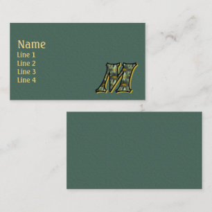 Monogram Initial M Tusenskönor Blommig Konst Visitkort