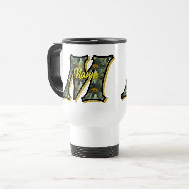 Monogram initial M tusenskönor blomsterkonst perso Resemugg (Framsida vänster)