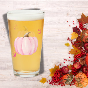 Monogram Initial med Rosa Pumpkin Glaskopp