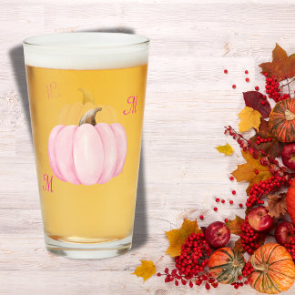 Monogram Initial med Rosa Pumpkin | Glaskopp