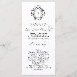 Monogram Initial Minimal Wedding Program