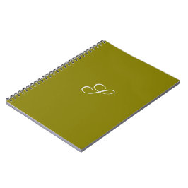 Monogram initial minimalist salvia grön anteckningsbok